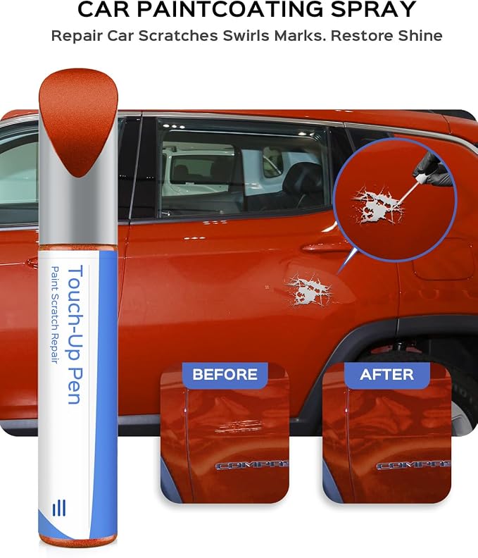 PV6/DV6 Sunburst Orange Pearl Touch Up Paint Compatible with Jeep Exact Match Chips and Nicks Touch Up