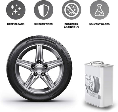 AutoGeneral Tire Shine & Cleaner - Solvent-Based - High-Gloss Tire Dressing - Protects Against Cracking, Fading & UV Effects - Industrial Strength - 1Gal