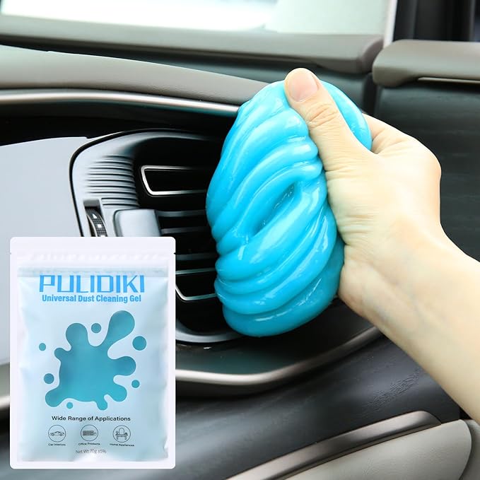 PULIDIKI Car Cleaning Gel Clean Putty, Universal Car Interior Cleaner Slime, Perfect Cleaning Kit Supplies, Auto Detailing Tools Accessories, Dust Remover Gifts for Men Women Blue (70g)