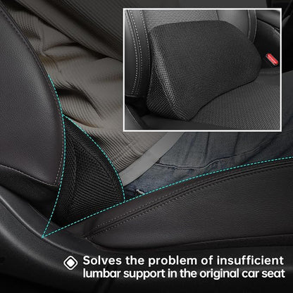 lumbar support for car, driver seat lumbar pillow, ergonomic car seat back cushion, Memory Foam mesh back support, orthopedic, Improve Sitting Posture Back Pain Relief, Soft Breathable Durable 1P