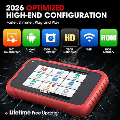 LAUNCH CRP129E 2026 OBD2 Scanner, 8 Reset Oil/EPB/TPMS/SAS/BMS/Throttle/DPF Reset, Injector Coding, ABS SRS Transmission Engine Code Reader, Lifetime Free Update Diagnostic Scan Tool, Auto VIN