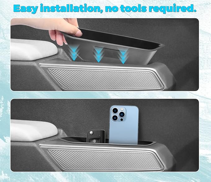 2025 Upgrade 4 PCS Door Handle Storage Box Compatible with Ford Bronco 2021-2026 (Not for Sport/2 Door) No-Slip Storage Box for Ford Bronco accessories 2021-2025 Pockets Storage to Store Minor Things