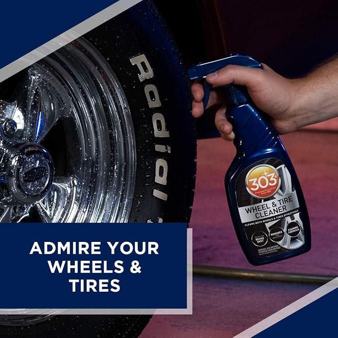 303 Products Wheel and Tire Cleaner - Cleans Both Wheels and Tires Effectively - Tough on Brake Dust - Removes Tire Browning - Foaming Formula, 24 fl. oz.
