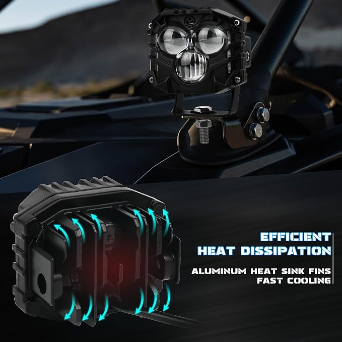 3 Inch LED Pod Lights, 40W Waterproof Off Road Light Pods with Projector Spot Beam Ditch Light LED Cube Lights for Trucks ATV SUV UTV 4x4 Boat, black
