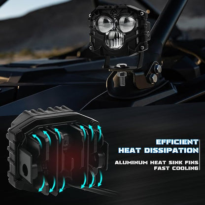 3 Inch LED Pod Lights, 40W Waterproof Off Road Light Pods with Projector Spot Beam Ditch Light LED Cube Lights for Trucks ATV SUV UTV 4x4 Boat, black