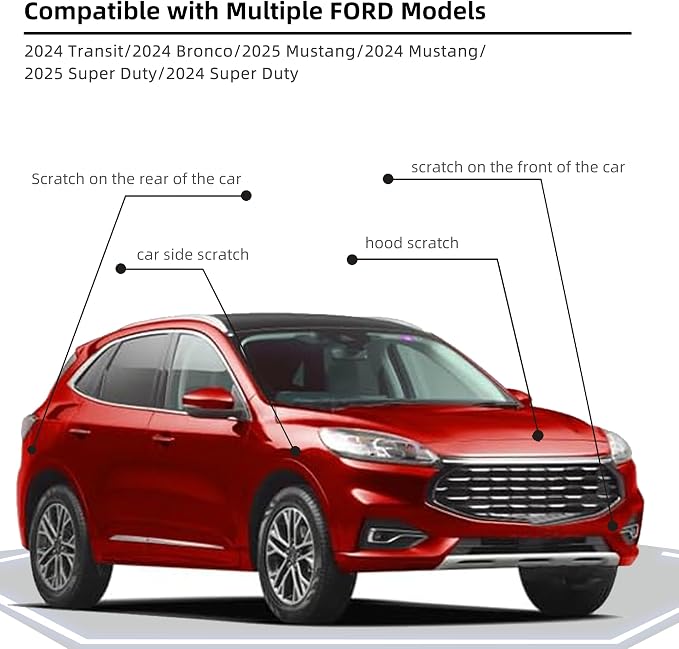 Race Red(PQ/M7236) Car Paint Touch Up Pen Compatible with Ford, 2-In-1 Color Accurate Touch Up Car Scratch Repair Paint Match Ford Series Premium Automotive Scratch Remover for Nicks & Chips Repair
