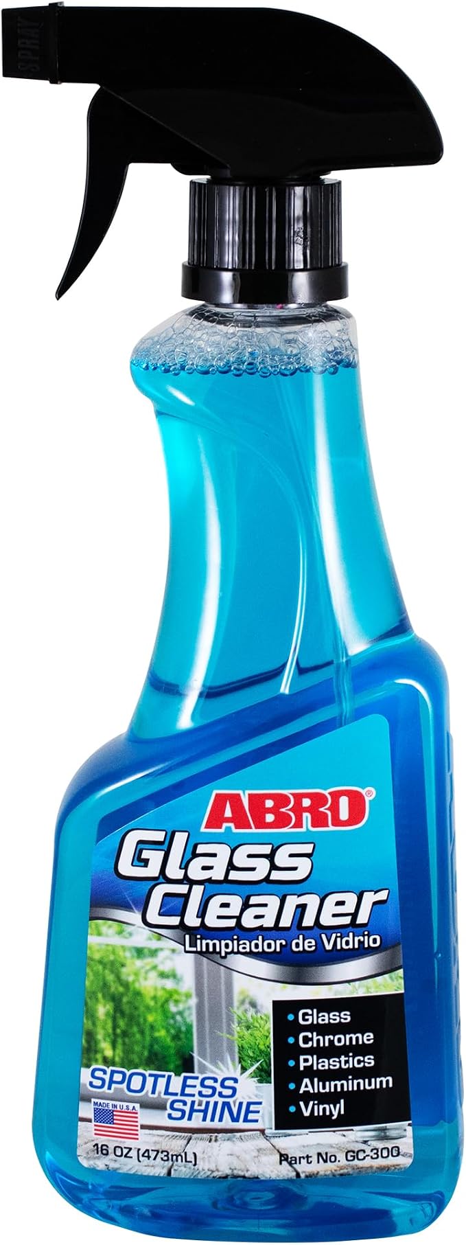 ABRO Glass Cleaner, 16 oz., Cleaning Supplies, Car Accessories, Car Window Cleaner, Glass Cleaner Spray, Remove Dirt and Grime, Streak Free Results