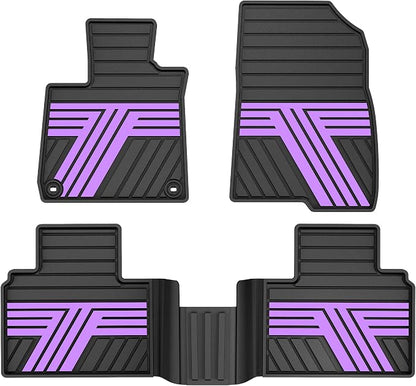 Floor Mats Fit for 10th Gen Honda Accord 2022 2021 2020 2019 2018 Sedan (Gasoline & Hybrid), All Weather Rubber Custom Fit Anti-Slip Floor Liners,1st & 2nd Row, Black & Purple