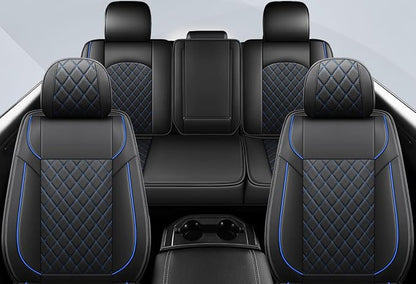 FREESOO Seat Covers for Dodge Ram 2019-2026 Ram 1500 Crew Quad Regular Cab 2011-2026 2500 3500 Mega Cab Bighorn Longhorn Laramie Tradesman, with Flat Bench, Black Blue