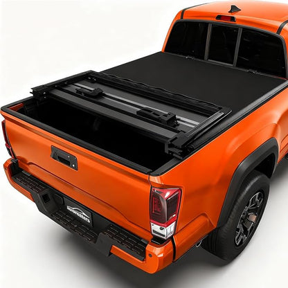 Soft Tri-Fold Truck Bed Tonneau Cover for 2016-2025 2026 Toyota Tacoma Fits 6FT Bed (73.7") | Only for Models with The Deck Rail System