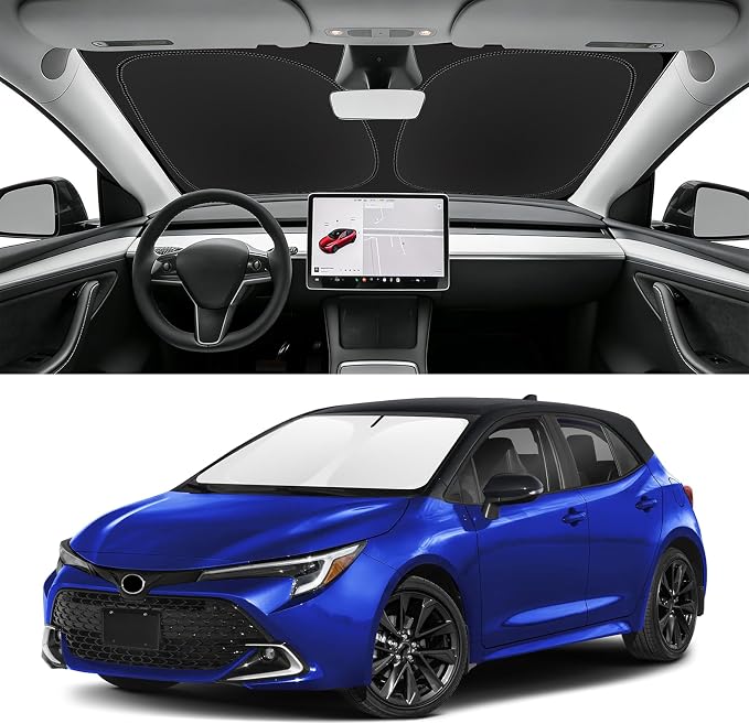 Custom Fit Windshield Sun Shade for Toyota Corolla 2020-2026, Foldable Car Sunshade Accessorie with Storage Bag, UV & Heat Reflector, Keep Your Car Cooler
