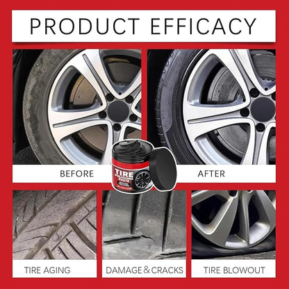 Car Tire & Plastic Trim Renewal Paste Restores Shine, 100g Car Tire Shine with Sponge, TireCoating Paste Rapid Acting, Wheel ShineTire PolishingPaste, for Cars Trucks Motorcycles RVs & More (3PCS)
