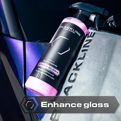 Blackline Car Care - Speed Gloss Quick Detailer Spray & Car Shine - Versatile, Fast Cleaning for a Streak-Free, Quick Detail and Glossy Finish on All Vehicle Surfaces (16 Fl Oz)