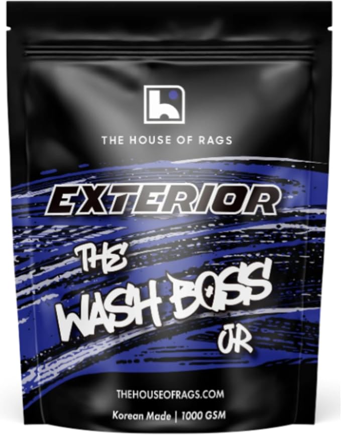 THOR Wash Boss Jr.: Microfiber Pad 6x8in 1070 GSM South Korean Made – Ultra-Absorbent, Heavy Duty Car Wash Mitt for Safe, Scratch-Free Cleaning - Premium Detailing Tool for Cars, Trucks, SUVs