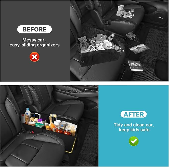 Mixsuper Liner Car Seat Organizer for Subaru Ascent 2019-2026, Console Organizer Backseat Box for Subaru Ascent, Dog Toy Foldable Storage Bin Collapsible Box Kids Toys Baby Supplies Travel Accessories