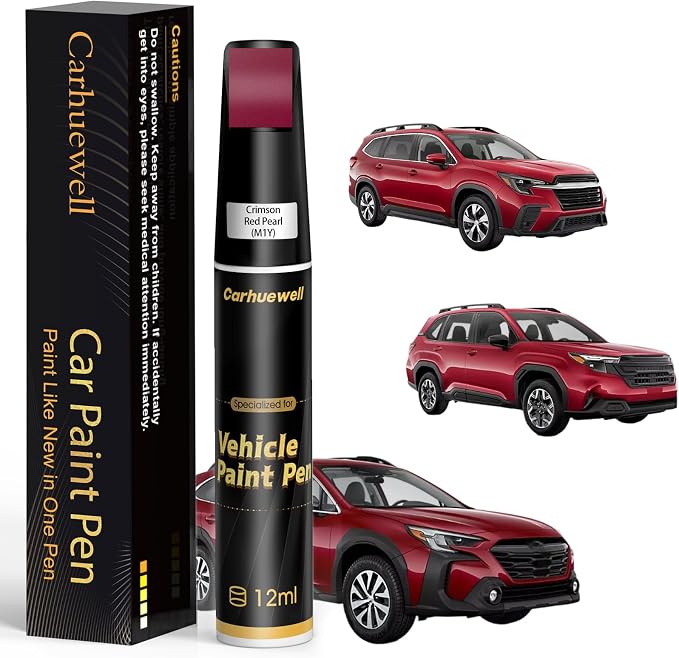 Crimson Red Pearl(M1Y) Touch Up Paint Compatible with SUBARU, Exact Match Car Paint Pen Automotive Scratch Repair Remover Kit Quick & Easy Solution for Vehile Chips and Nicks