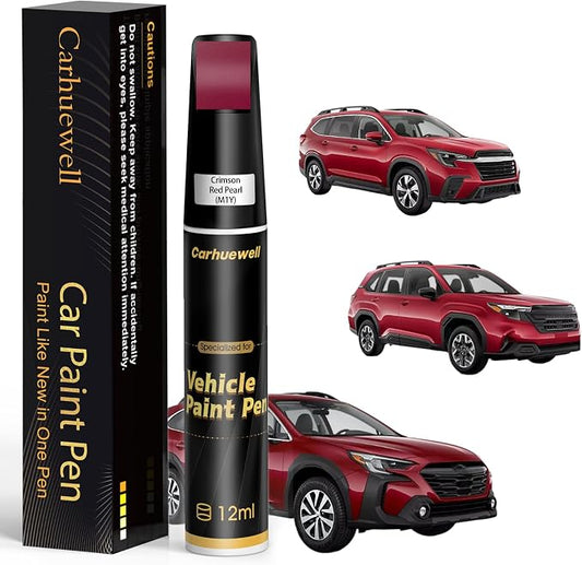 Crimson Red Pearl(M1Y) Touch Up Paint Compatible with SUBARU, Exact Match Car Paint Pen Automotive Scratch Repair Remover Kit Quick & Easy Solution for Vehile Chips and Nicks