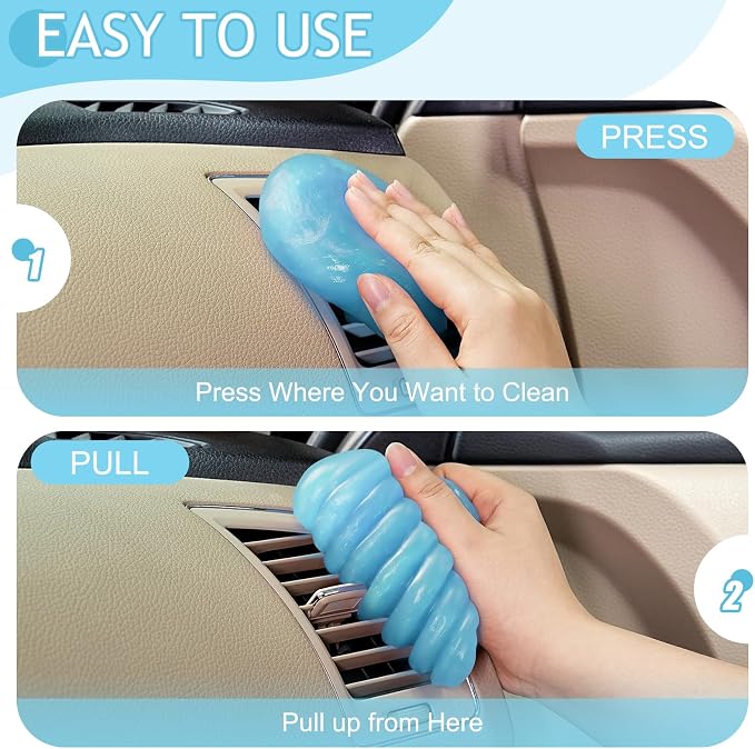 TeSabMi Car Cleaning Gel Car Cleaning Putty Car Putty Car Interior Cleaner Car Slime Car Detailing Kit Car Accessories Gifts for Men Women Stocking Stuffers Light Blue