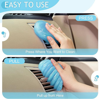 TeSabMi Car Cleaning Gel Car Cleaning Putty Car Putty Car Interior Cleaner Car Slime Car Detailing Kit Car Accessories Gifts for Men Women Stocking Stuffers Light Blue