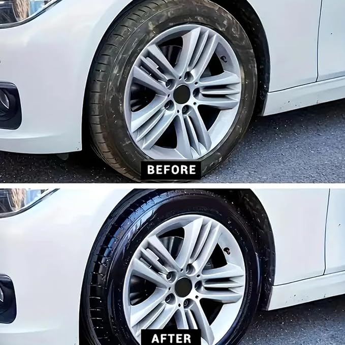 Tire Wax - Auto Wheel Gloss Repair | Car Tyre Refurbish Wax | for Mechanics Drivers Detailers Groomers Modifiers Racers Truckes SUVs RVs Garage Sedans Shops