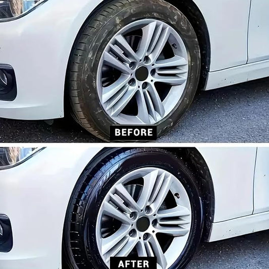 Tire Wax - Auto Wheel Gloss Repair | Car Tyre Refurbish Wax | for Mechanics Drivers Detailers Groomers Modifiers Racers Truckes SUVs RVs Garage Sedans Shops