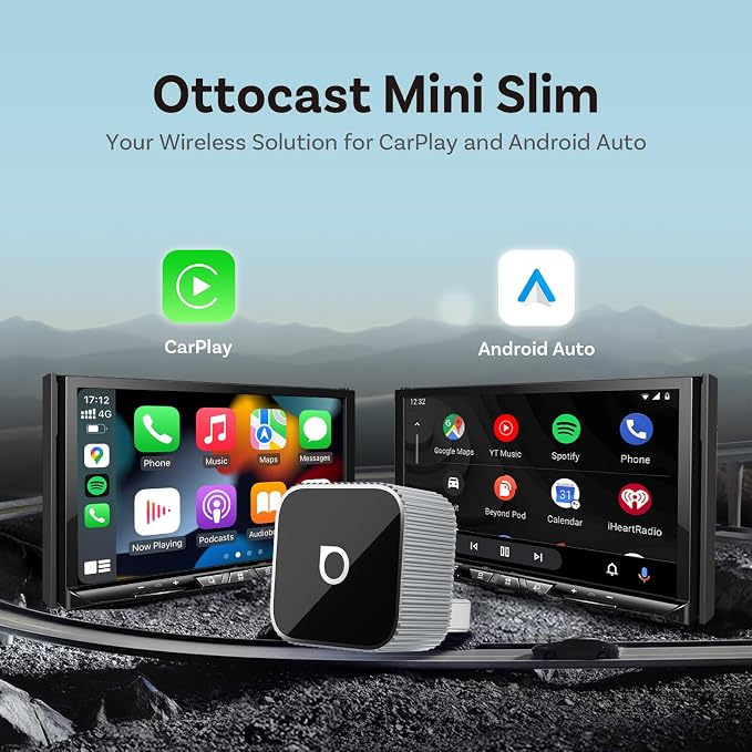 OTTOCAST 2026 Upgrade Mini Cube 3.0, 2-in-1 Wireless CarPlay & Android Auto Adapter, Plug & Play Dongle, Fast Auto-Reconnect, Dual-Band 5Ghz, for Cars with Wired CarPlay & Android Auto