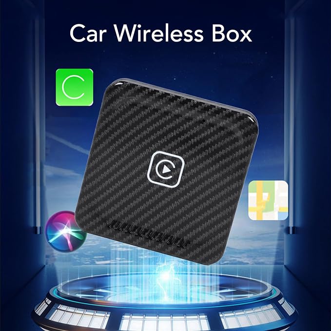 Adapter 2024 Upgrade, for Adapter Convert Wired to BT 5.0 Intelligent Voice Control for Android Auto Adapter (Carbon Fiber)