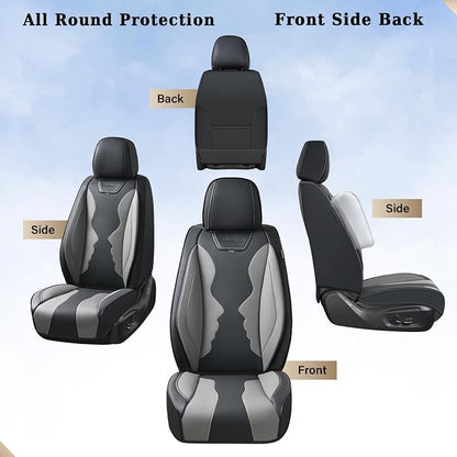 Coverado Car Seat Covers, Front Covers for Cars, Car Seat Cover Front Seats, Automotive Seat Cover, Waterproof, Leather Car Seat Cushion, Universal Interior Covers Seat Protectors for Most Cars