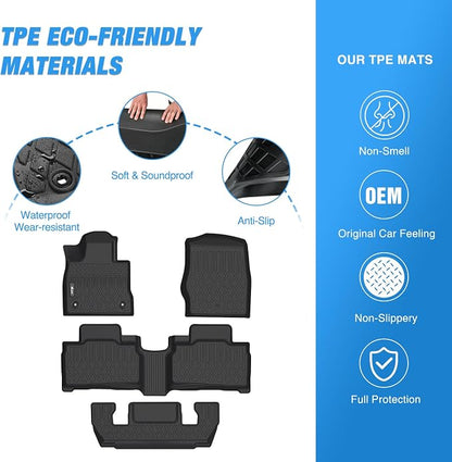 Nilight TPE Floor Mats for Ford Explorer 6 Seats 2020 2021 2022 2023 2024 2025 2026,All Weather Custom Fit Heavy Duty Floor Liners