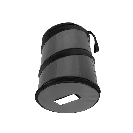 FH Group Automotive Waterproof Portable Collapsible Small Trash Can Garbage Container fits Most Cars,Polyethylene, SUVs, and Trucks Gray