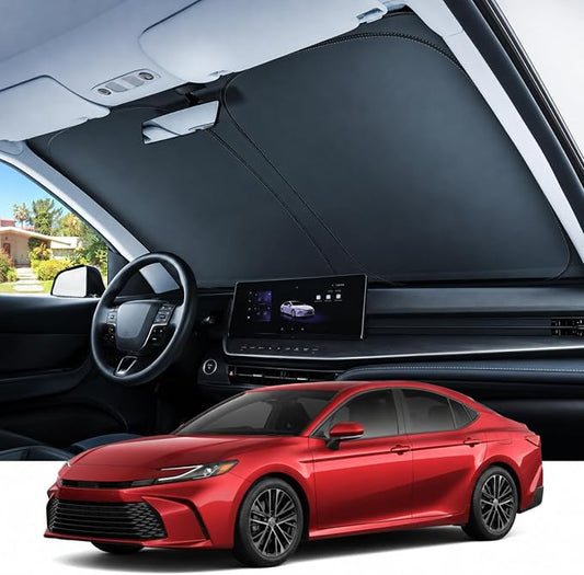 REEVAA Upgraded for Toyota Camry 2026-2018 Windshield Sunshade [Tailored Fit, 99% Sun Protection] Foldable Sun Shade Car Accessories with Storage Bag