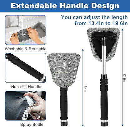 Windshield Cleaner Tool, 13Pcs Car Interior Cleaning Kit, Car Detailing Kit Interior Cleaner, Car Detailing Brushes, Car Cleaning Gel, Inside Cleaning Supplies Accessories for Women Men