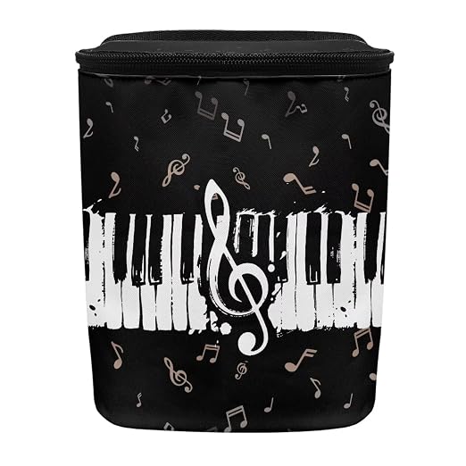 Talayituse Music Note Print Car Trash Can Portable Auto Garbage Bin Multifunctional Vehicle Interior Accessories with Adjustable Straps Universal Fit Truck SUV Sedan