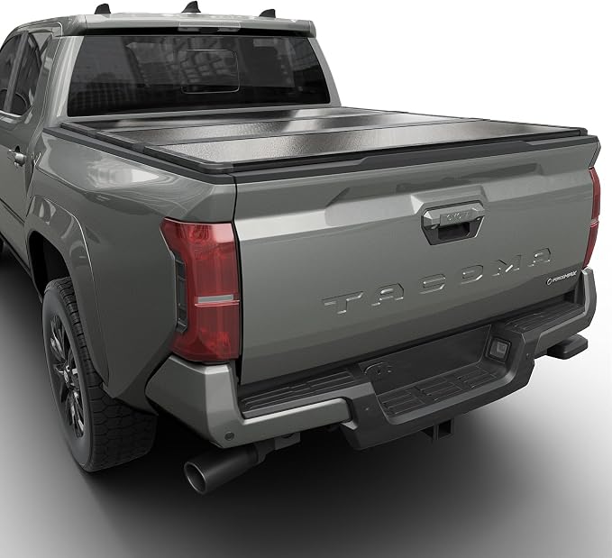 Tutel Hard Shell Folding Truck Bed Tonneau Cover|Fits 2016-2026 Toyota Tacoma w/OE Track System 6' 2" Bed (73.7") - TULH022