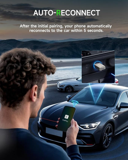 Spedal Wierless CarPlay Adapter for iPhone and Android,Spedal CL321 CarPlay Wierless Adapter -Mini CarPlay Design,2in1,Fast Pairing,Stable Car Control & No Delay,USB & Type-C Extension Cable Included