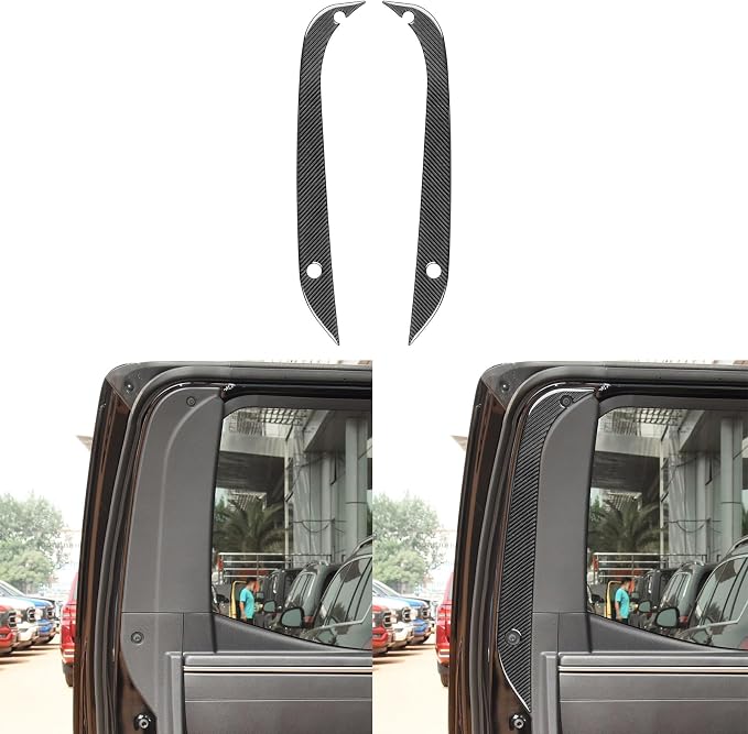 NVCNX Real Premium Carbon Fiber for Toyota Tundra 2022-2026 2023 2024 2025 Truck Pickup Car Rear Door Panel Strip Cover Interior Trim Accessories Thick Overlay Sticker Decal 2PCs not for Extended Cab