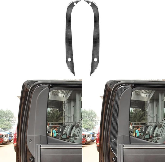 NVCNX Real Premium Carbon Fiber for Toyota Tundra 2022-2026 2023 2024 2025 Truck Pickup Car Rear Door Panel Strip Cover Interior Trim Accessories Thick Overlay Sticker Decal 2PCs not for Extended Cab