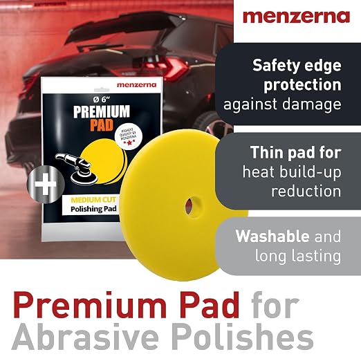 menzerna Signs of use Remover Kit I Car polishing Set with Menzerna Medium Cut 2500 (16oz) and 6 Inch Polishing Pad I Moderate Scratch Repair Kit for All Types of Vehicles