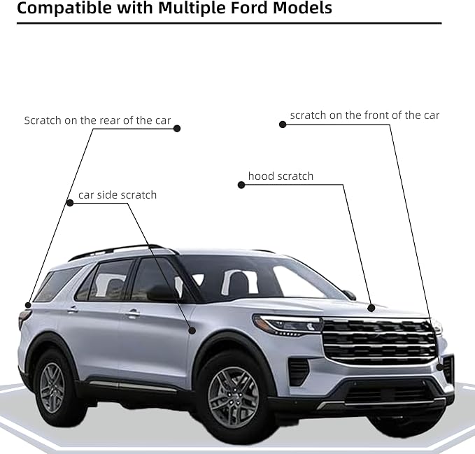 Space White Metallic(A3) Car Paint Touch Up Pen Compatible with Ford,2-In-1 Color Accurate Touch Up Car Scratch Repair Paint Exact Match Ford Series Automotive Scratch Remover for Nicks&Chips Repair