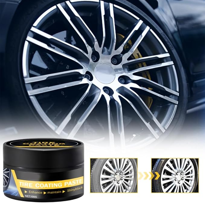 Polish Tire Paste | Tire & Wheel Care Products - 100g Long-Lasting High Gloss Black Coating for Automotive Waxing Polishing Maintenance Renovate Trim Cleaning Refurbishing