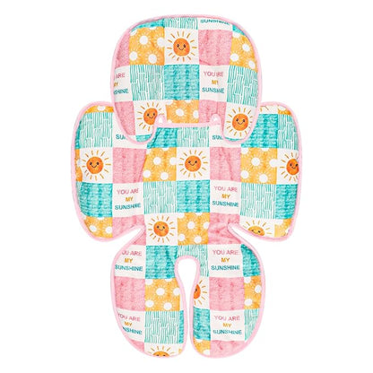 SWESEN Infant Car Seat Insert with 2 Strap Pads, Super Soft Carseat Head and Body Support for Baby Boys and Girls, Reversible Newborn Car Seat Insert Cushion for Strollers, Bouncers, Sunshine