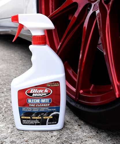 Black Magic 120066-4PK Bleche-Wite Tire Cleaner, 32 oz. (Pack of 4) - Fast-Acting Formula Dissolves Brake Dust, Grime and Road Film Off Tires