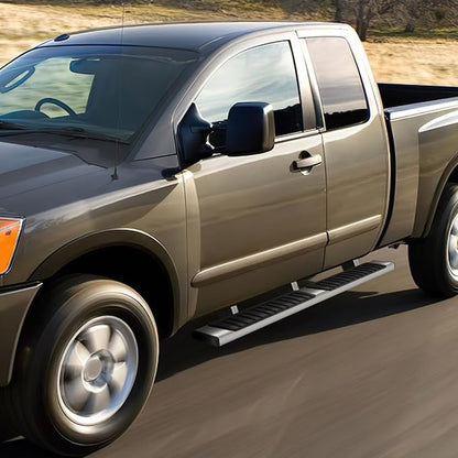 6.75" Running Boards Compatible with 04-24 Nissan Titan King Extended Cab | Pair of Stainless Steel Flat Side Step Nerf Bars for Truck, Heavy Duty Polished Chrome Step Bars