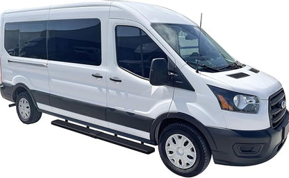 APS (Black Stainless Steel 6 inches) Running Boards Nerf Bars Side Steps Compatible with Ford Transit 2015-2026 Full Size Van 3-Door (Exclude 2022-2026 E-Transit)
