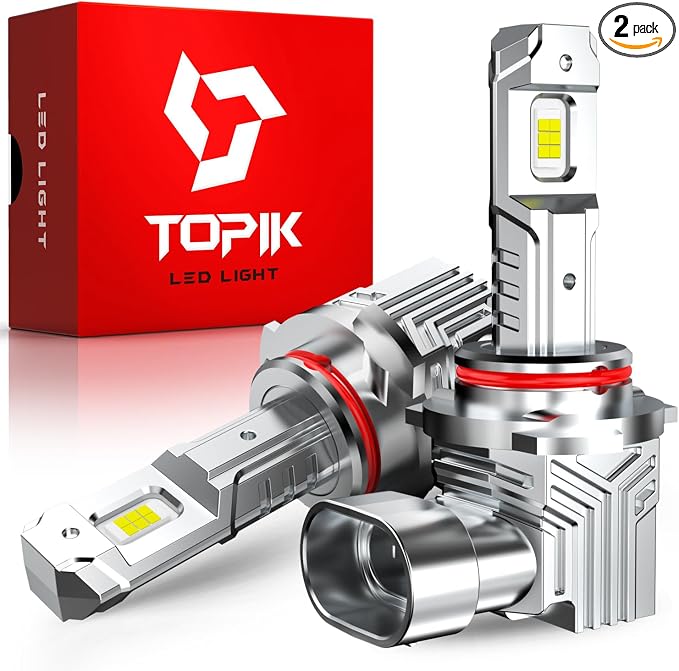 TOPIK T6 9005 Fog Light Bulbs, Upgrade Halogen Bulbs, 300% Brighter, 6000K, Plug and Play