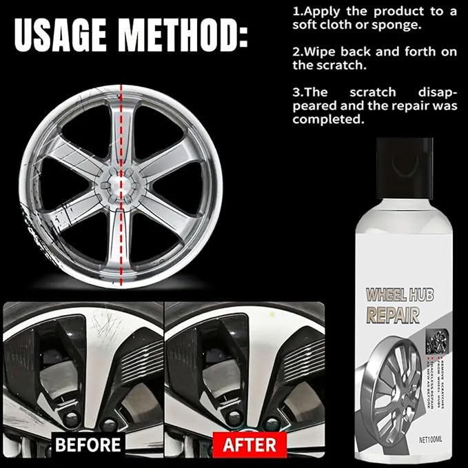 Tire Polish - 100ML Scratch Detailing Agent - Wheel Shine | for Tire Care Metal Debris Exterior Nuts Bolts Iron Fittings Truck SUV Auto