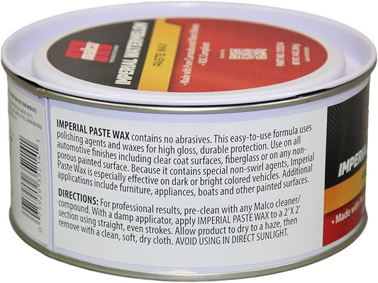 Malco VOC Compliant Imperial Paste Wax, Watermelon Scent – Creates High Gloss Finish/Provides Durable Protection/Premium Wax for Use on Fiberglass, Gel Coat and Painted Finishes / 14 Oz. (125214)