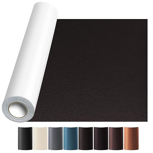 JuCheng Leather Repair Kit -Leather Repair Patch Self-Adhesive Waterproof Patch & Glue for Furniture, Car Seats, Sofa, Couch, Vinyl - Instant Fix for Tears & Scratches (Coffee, 17X79 inch)