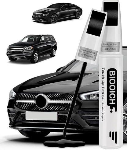 Touch Up Paint Pen Exact Color Match Car Chip and Scratch Repair (for Benz, Black/Jet Black(040/9040))