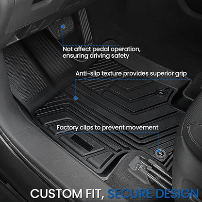 Floor Mat Cargo Mat for 2020-2024 2025 2026 Toyota Highlander 7 Seat Car Mat Accessories(Both Hybrid and Gas), All Weather TPE Cargo Liner Trunk Mat with Backrest Mat(Highlander-Full Set)